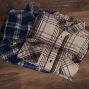 2 Flannel plaid button downs